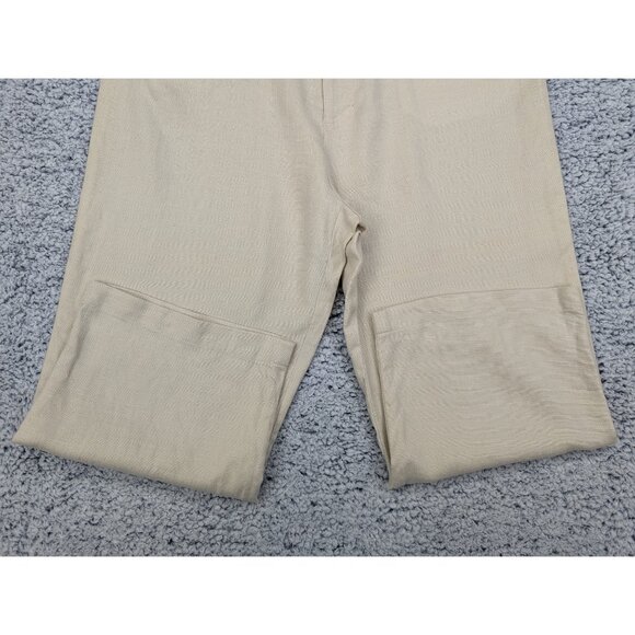 Lauren Ralph Lauren 100% Linen Wide Leg Capris Size 10 Boho Beach Travel Beige - Picture 9 of 16